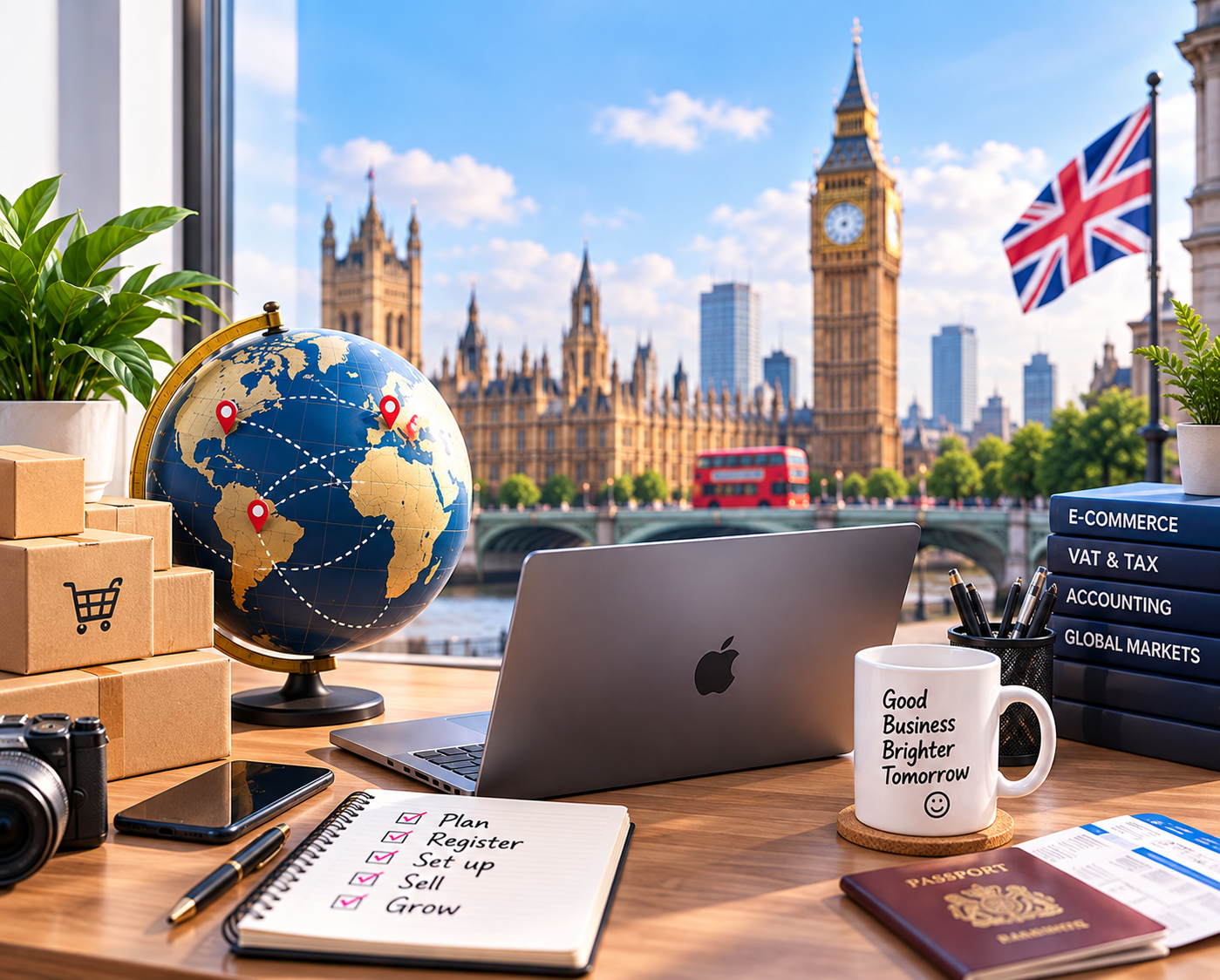 Londra, global e-ticaret ve İngiltere şirket kuruluşunu temsil eden 3D startup sahnesi
